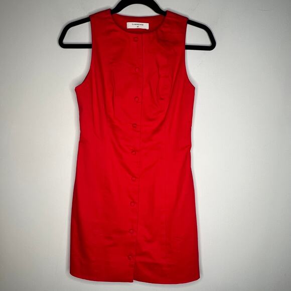 Commense Red Button Front Mini Dress Size XS - Picture 3 of 9